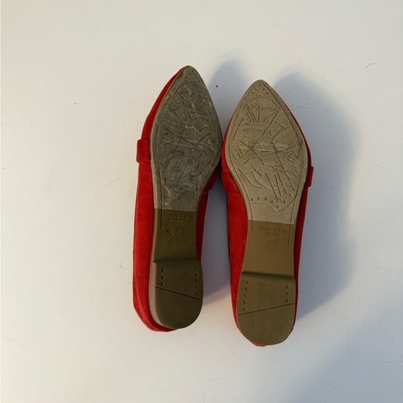Olivia & Kate Red Faux Suede Flats with Rhinestones - Size 10 - Picture 7 of 16